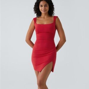 Red Tie Back Hem Bodycon Mini Dress